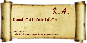 Komádi Adrián névjegykártya