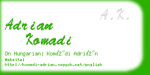 adrian komadi business card